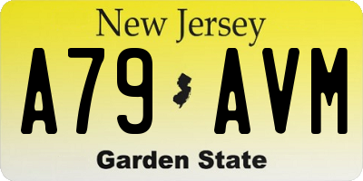 NJ license plate A79AVM