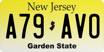 NJ license plate A79AVO