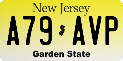 NJ license plate A79AVP
