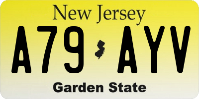 NJ license plate A79AYV