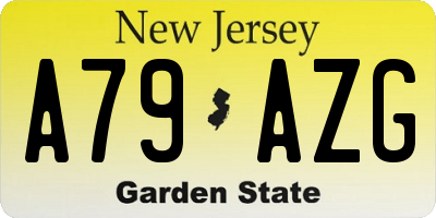 NJ license plate A79AZG