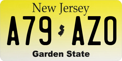 NJ license plate A79AZO