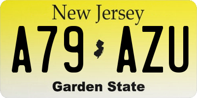 NJ license plate A79AZU
