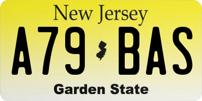 NJ license plate A79BAS