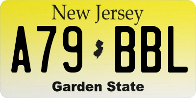 NJ license plate A79BBL