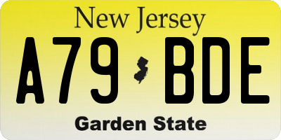 NJ license plate A79BDE