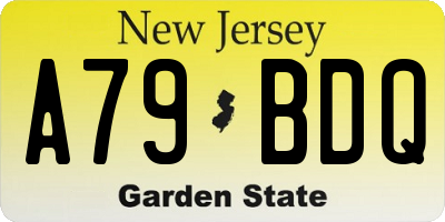 NJ license plate A79BDQ
