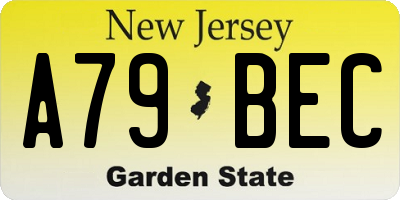 NJ license plate A79BEC