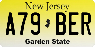 NJ license plate A79BER