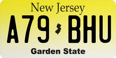 NJ license plate A79BHU