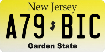 NJ license plate A79BIC