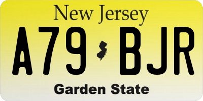 NJ license plate A79BJR