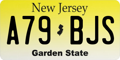 NJ license plate A79BJS