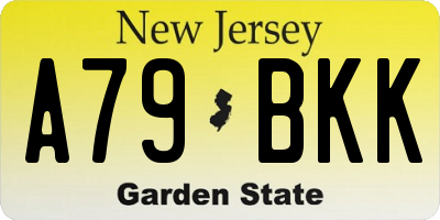 NJ license plate A79BKK