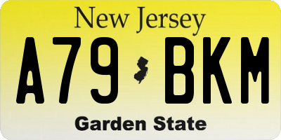 NJ license plate A79BKM