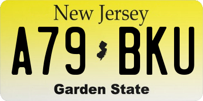 NJ license plate A79BKU