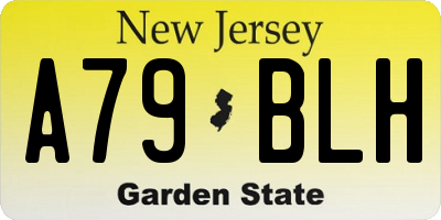 NJ license plate A79BLH