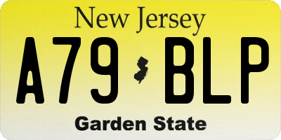 NJ license plate A79BLP