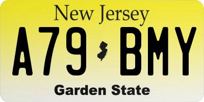 NJ license plate A79BMY