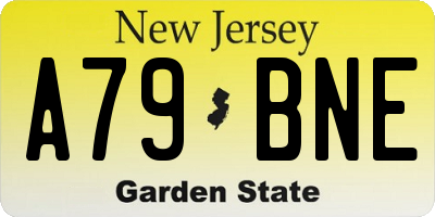 NJ license plate A79BNE
