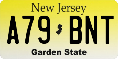 NJ license plate A79BNT