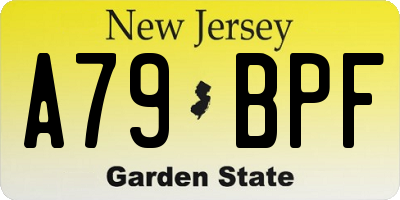 NJ license plate A79BPF