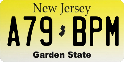 NJ license plate A79BPM