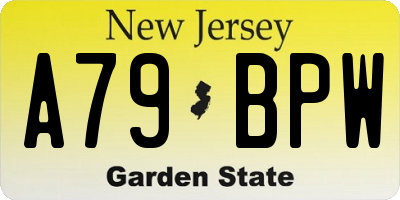 NJ license plate A79BPW