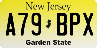 NJ license plate A79BPX