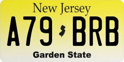 NJ license plate A79BRB