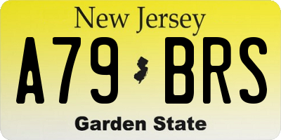NJ license plate A79BRS