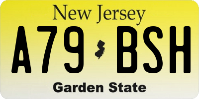 NJ license plate A79BSH