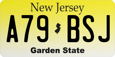 NJ license plate A79BSJ