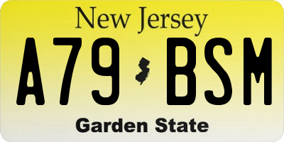 NJ license plate A79BSM