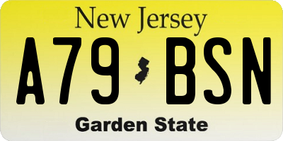 NJ license plate A79BSN