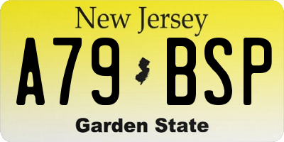 NJ license plate A79BSP