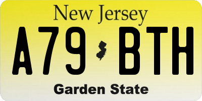 NJ license plate A79BTH