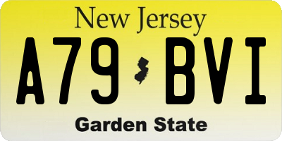 NJ license plate A79BVI