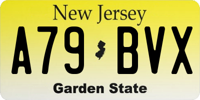 NJ license plate A79BVX