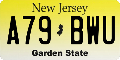 NJ license plate A79BWU