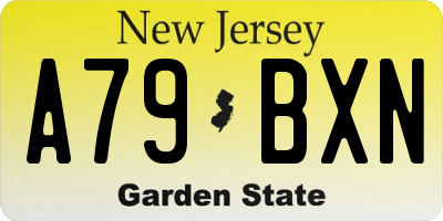 NJ license plate A79BXN