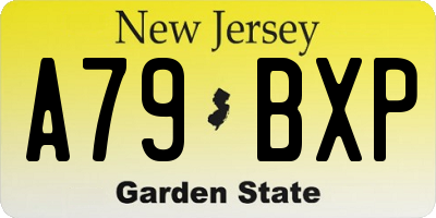 NJ license plate A79BXP