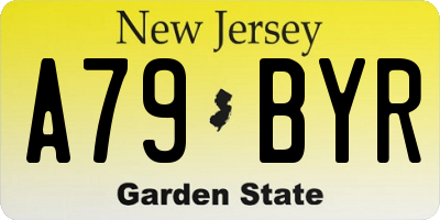 NJ license plate A79BYR