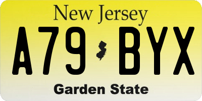 NJ license plate A79BYX
