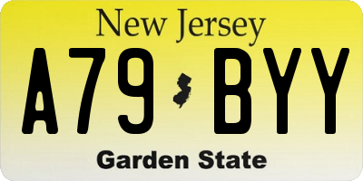 NJ license plate A79BYY