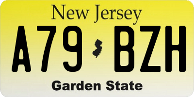 NJ license plate A79BZH