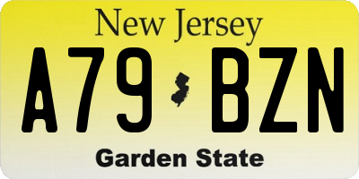 NJ license plate A79BZN