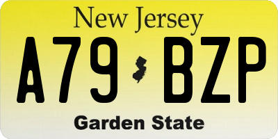 NJ license plate A79BZP