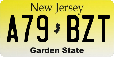 NJ license plate A79BZT