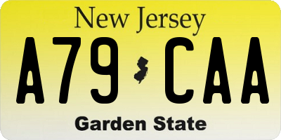 NJ license plate A79CAA